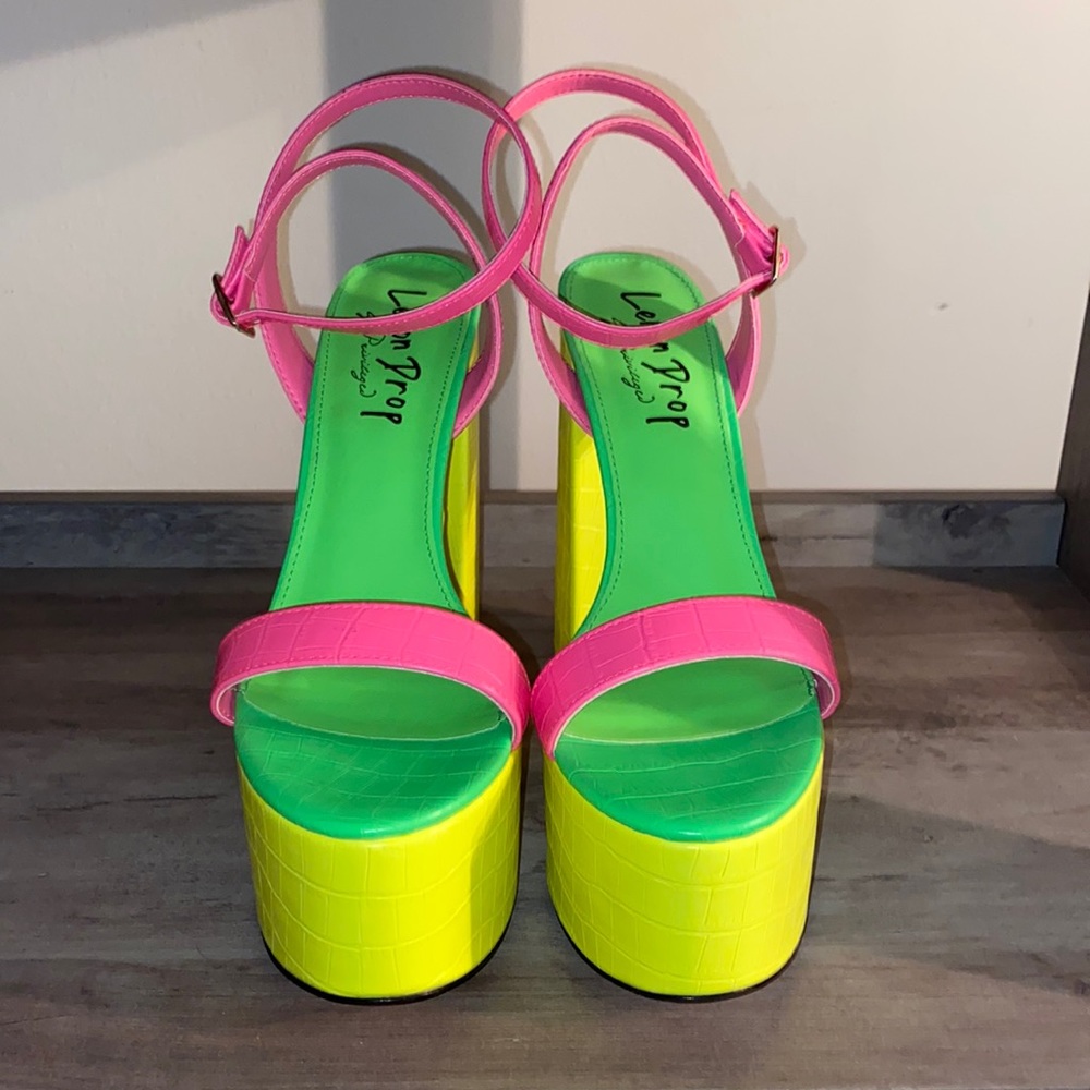 Colorful chunky heels